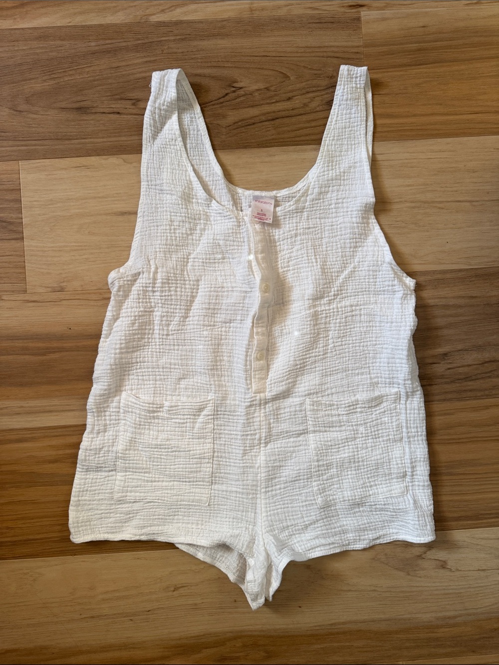 White Cotton Gauze Romper/cover up - Small